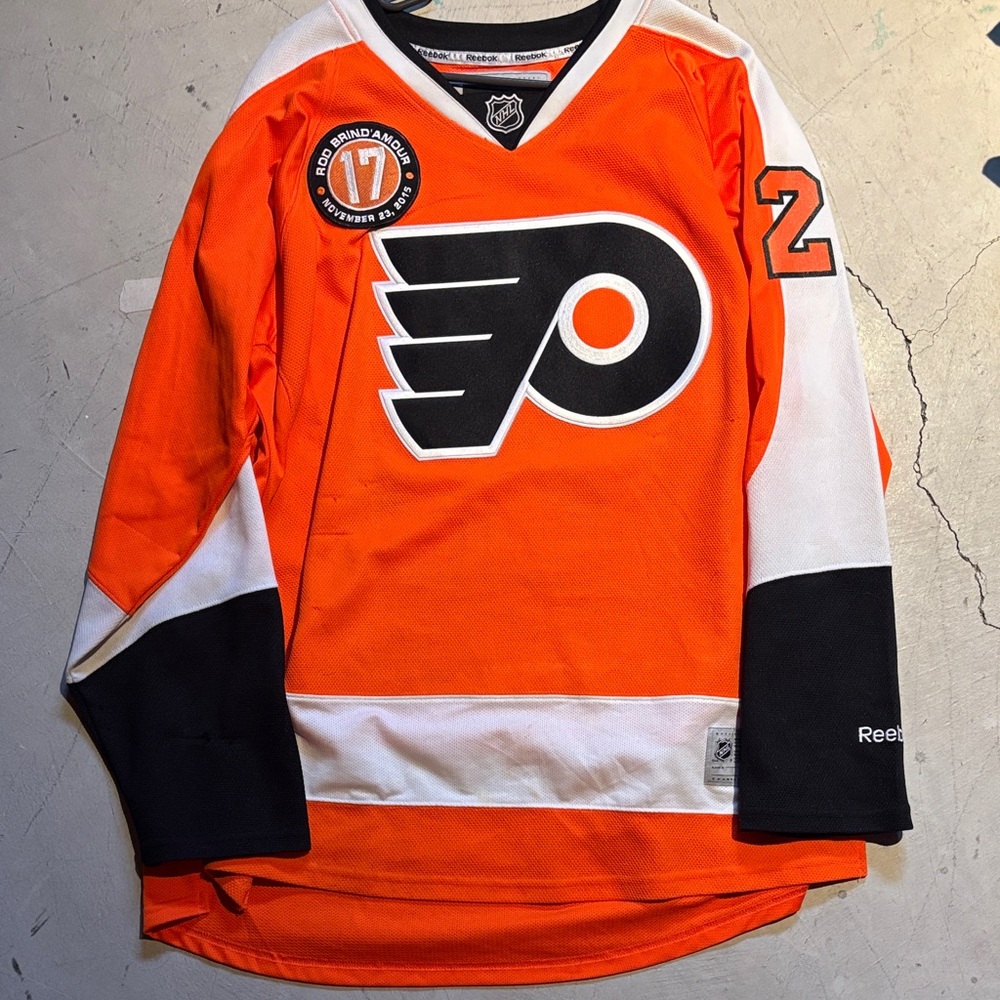 Luke Schenn Reebok Orange and Black Flyers  Jersey